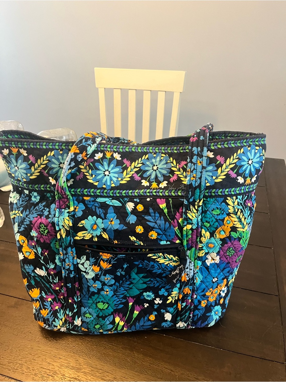 Vera Bradley Blue Multi Quilted Floral Tote